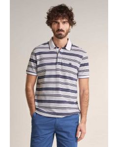 Polo fit regular allover Blanco