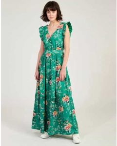 Vestido maxi de flores verde