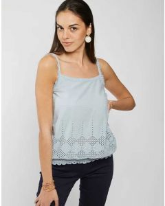 Camiseta con Crochet Azul Cielo